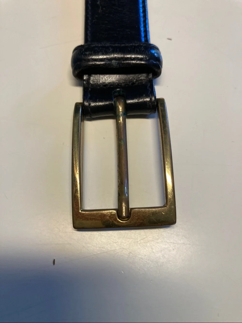 Trafalgar Mens Black Leather Cortina Belt Size 36 Handmade in USA